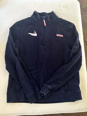 Vineyard Vines Women's Navy Nantucket Shep Shirt Quarter Zip Pullover